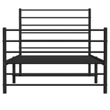 Metal Bed Frame without Mattress with Footboard Black 100x200cm 352332