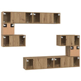 TV Cabinet Set Wall-mounted 8 pcs Artisan Oak Engineered Wood 3393218