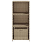 Garden Storage Cabinet Beige 50x55x115 cm Poly Rattan 365550