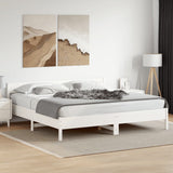 Bed Frame without Mattress White 200x200 cm Solid Wood Pine 3216210