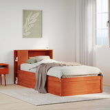 Bed Frame without Mattress Wax Brown 100x200 cm Solid Wood Pine 3323433