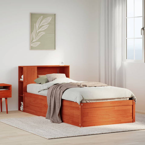 Bed Frame without Mattress Wax Brown 100x200 cm Solid Wood Pine 3323433