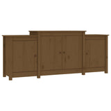 Sideboard Honey Brown 164x37x68 cm Solid Wood Pine 821495