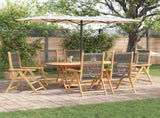 Garden Dining Set Folding 7 pcs Grey Solid Acacia Wood 3375739