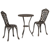Garden Bistro Set 3 pcs Bronze Aluminium 42002390