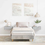 Bed Frame Concrete Grey 203 x 93 x 25 cm Engineered Wood 861051