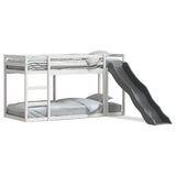 Bunk Bed with Slide&Ladder without Mattress White 90x190 cm Single 3284246