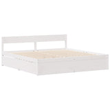 Bed Frame without Mattress White 135x190 cm Double Solid Wood Pine 3307138