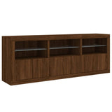 Sideboard with LED Lights Brown Oak 181.5x37x67 cm 3209008