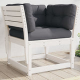 Garden Sofa Armrest with Cushions White Solid Wood Pine 844695