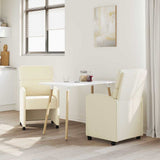 Dining Chairs with Wheels 2 pcs Cream 58 x 65 x 98 cm 42017884