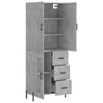 Highboard Concrete Grey 69.5x34x180 cm Engineered Wood 3195967