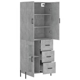 Highboard Concrete Grey 69.5x34x180 cm Engineered Wood 3195967