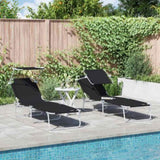 Sun Lounger Folding 2 pcs Black 58 x 188 x 77cm Polyester 42003060