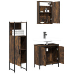 ZNTS 3 Piece Bathroom Furniture Set Smoked Oak Engineered Wood 3214822