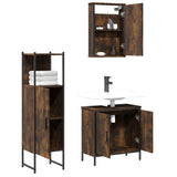 3 Piece Bathroom Furniture Set Smoked Oak Engineered Wood 3214822