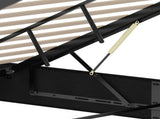 Ottoman Bed Frame Black Queen Size Fabric 3403070