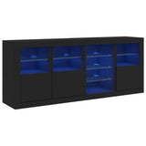Sideboard with LED Lights Black 164x37x67 cm 3209052