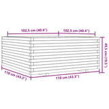 Garden Planter 110x110x49.5 cm Solid Wood Pine 3282544