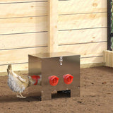 Chicken Feeder Silver 40.5 x 25 x 38 cm Galvanised Steel 874653