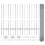 Fence and Post Silver 1 x 50 m Steel 3336397