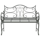 Garden Bench 2-Seater 114 x 56.5 x 90 cm Steel Silver Grey 42029537