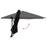Garden Parasol Black 248 x 248 x 148 cm Polyester and Steel 42003233