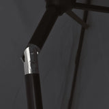 Garden Parasol Black Polyester fabric, Steel pole and ribs Medium 47126