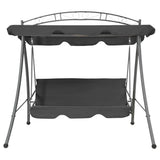 45074 Outdoor Convertible Swing Bench with Canopy Anthracite 198x120x205 cm Steel