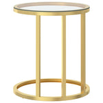 ZNTS Side Table Gold and Transparent 45 cm Tempered Glass 331661