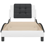Bed Frame without Mattress "Zadar" White and Black 100x200 cm Faux Leather 3208169