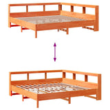 Bookcase Bed without Mattress Wax Brown 180x200 cm Solid Wood Pine 3324414