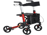 Folding Rollator Walker with Seat and Backrest, Lightweight Walking Frame with Detachable Storage T3398P343291