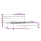 Metal Bed Frame without Mattress Sonoma Oak 183x213 cm 3308496