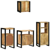 Bathroom Furniture Set with Shelf 4 pcs Brown Solid Mango Wood 3305650
