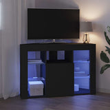 Corner LED TV Cabinet Black 100x40x68cm Engineered Wood 889786