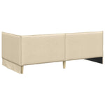Corner Bed Frame with Headboard Cream 80 x 200 cm Fabric 42016453