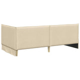 Corner Bed Frame with Headboard Cream 90 x 190 cm Velvet 42016461