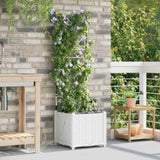 Garden Planter White 40 x 40 x 142 cm Plastic 42002917