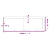 Wall Shelf Light Brown 120x40x cm Treated Solid Wood Oak 363694