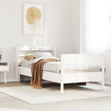 Bed Frame without Mattress White 75x190 cm Small Single Solid Wood Pine 3306952