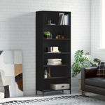 Highboard Black 69.5x32.5x180 cm Engineered Wood 3189574