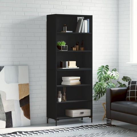 Highboard Black 69.5x32.5x180 cm Engineered Wood 3189574