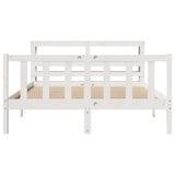Bed Frame without Mattress White 120x200 cm Solid Wood Pine 3305760