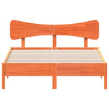 Bed Frame without Mattress Wax Brown 135x190 cm Double Solid Wood Pine 3328249