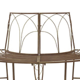 Tree Bench 4-Seater 160 x 80 x 89 cm Steel Antique Brown 42029518