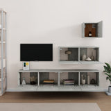 4 Piece TV Cabinet Set Concrete Grey Engineered Wood 3114649