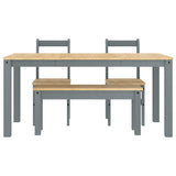 4 Piece Dining Set "PANAMA" Grey Solid Wood Pine 3345177