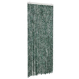 Fly Curtain Green and White 100x200 cm Chenille 377385