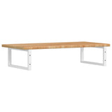 Basin Shelf Wall Mounted Steel and Solid Wood Oak 3302396